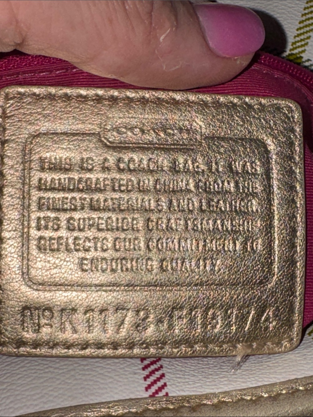 Coach Tatersal Tote with Gold Trim and Multicolor Stripes - Picture 8 of 9